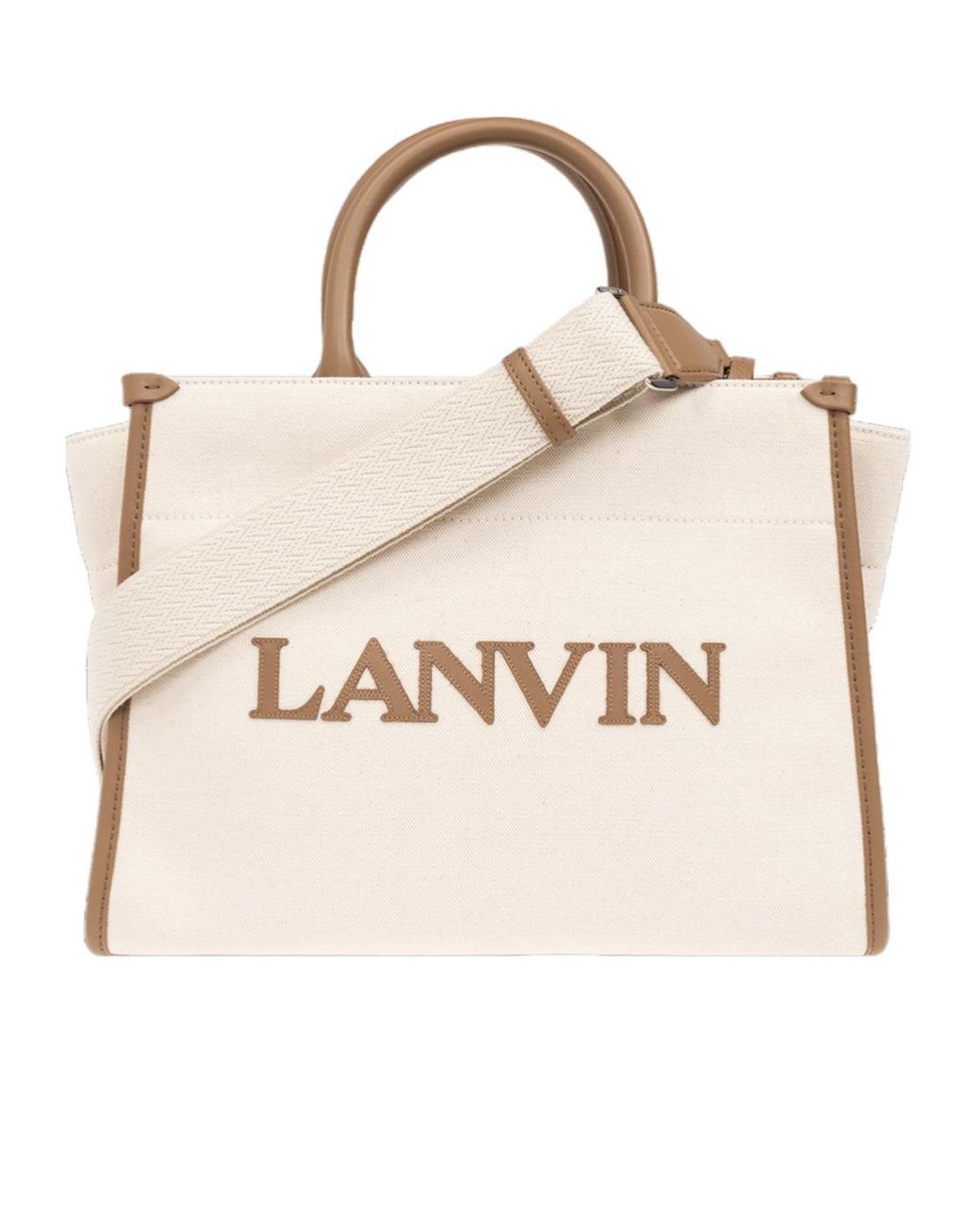 Lanvin Natural Logo Logo Patch Shopping Bag