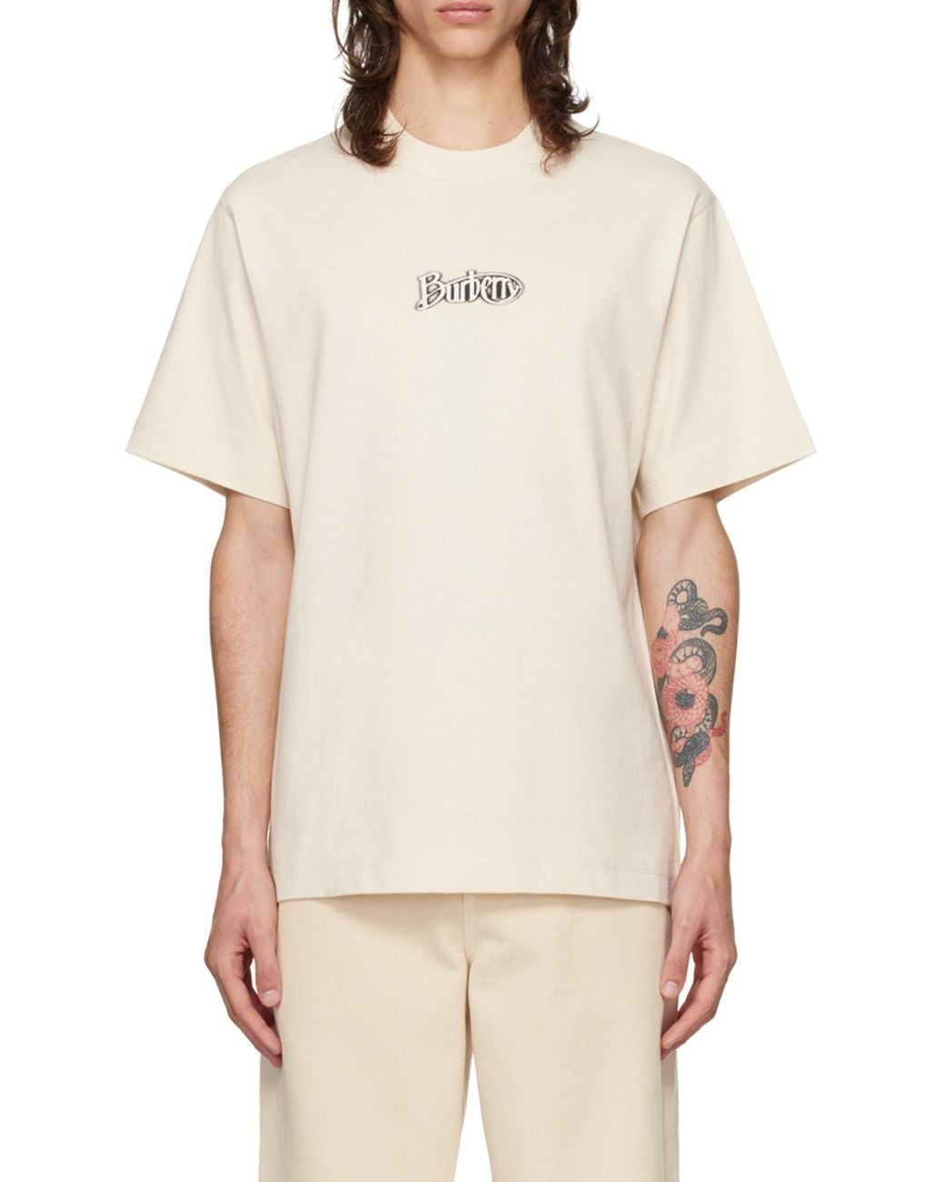 Burberry Natural Logo Printed Crewneck T-Shirt for men