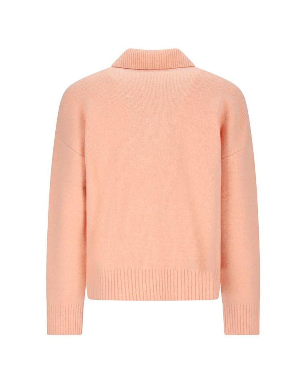 AMI Pink Ami De Coeur Logo Intarsia Knitted Jumper for men