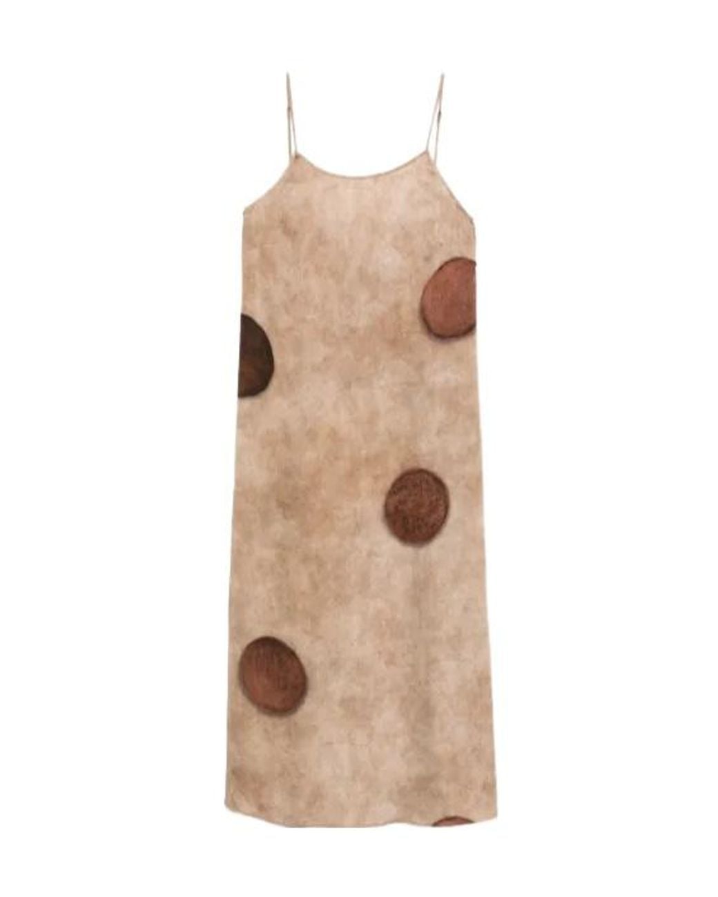 Uma Wang Natural Anaya Polka-Dot Midi Dress