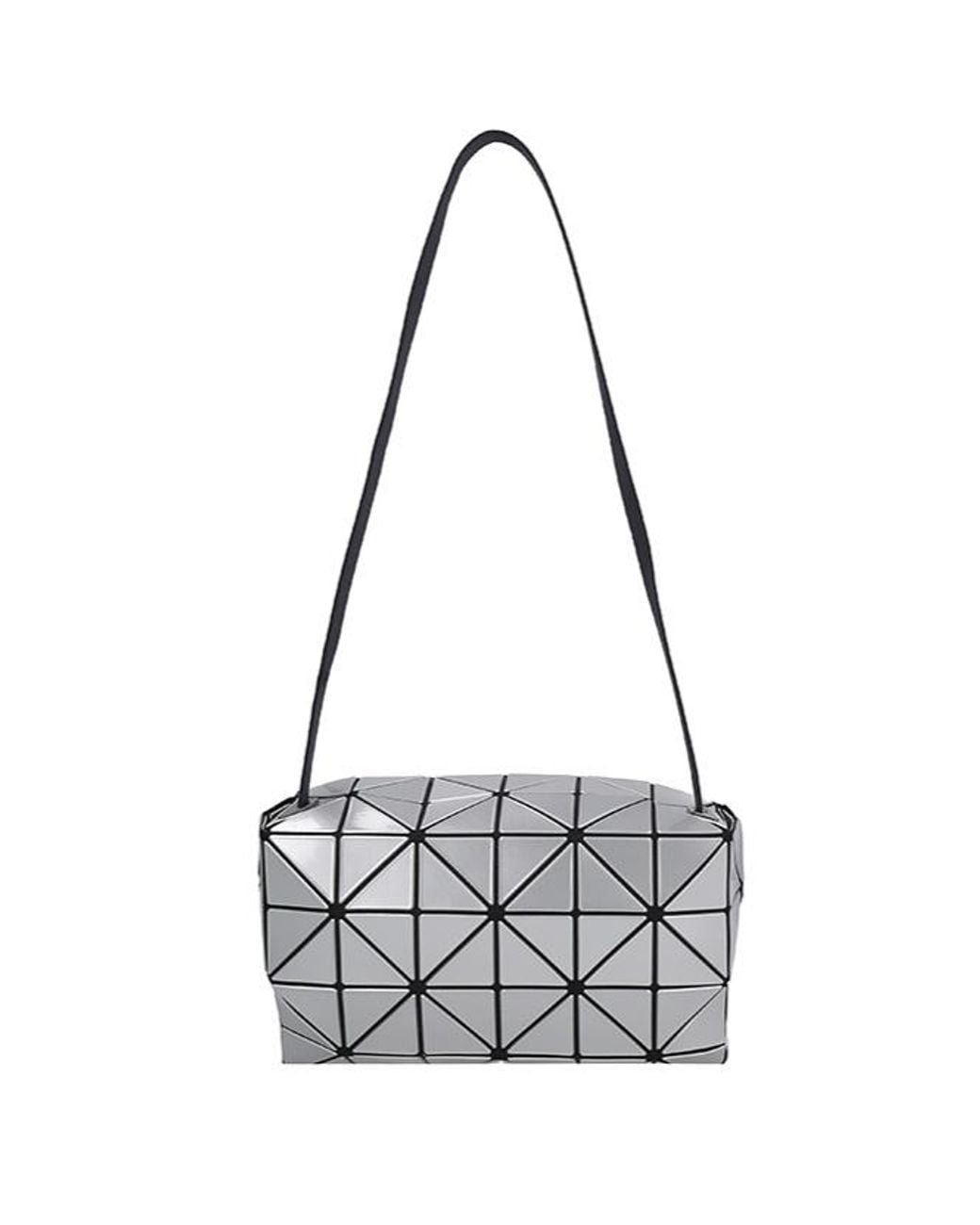 Issey Miyake White Geometric Patchwork Glossy Diamond-Quilt Shoulder Bag for men