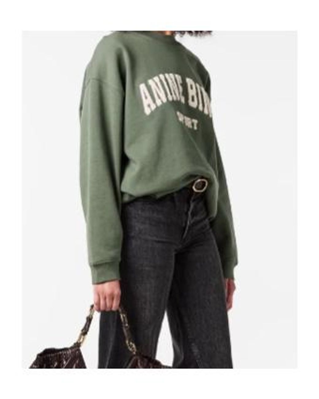 Anine Bing Green Long-Sleeved Sweatshirt