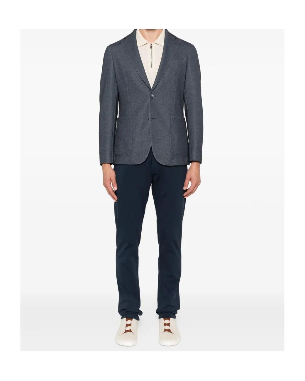 Eleventy Blue Drawstring Tapered Pants for men