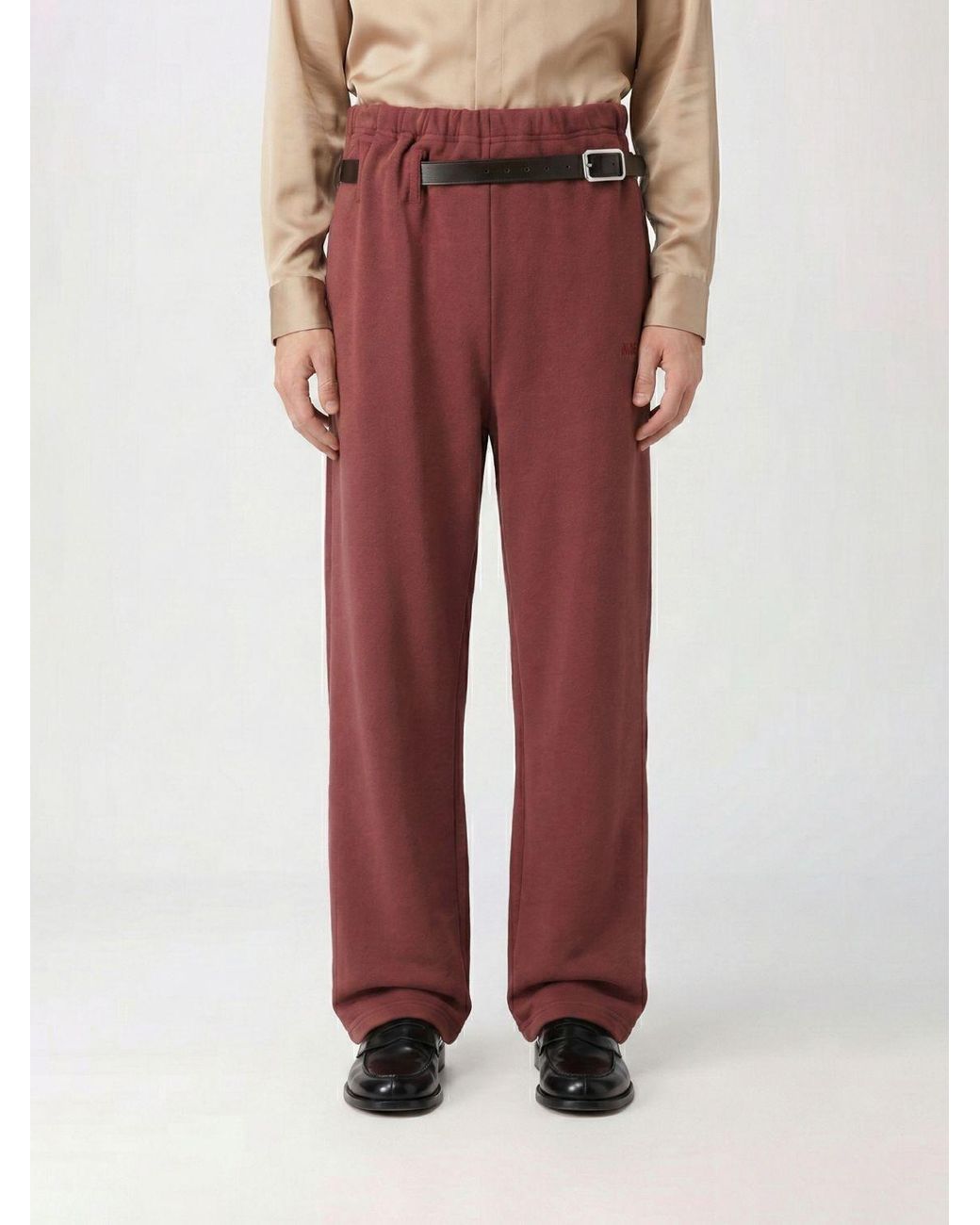 Magliano Red Buckle-Belt Track Pants for men