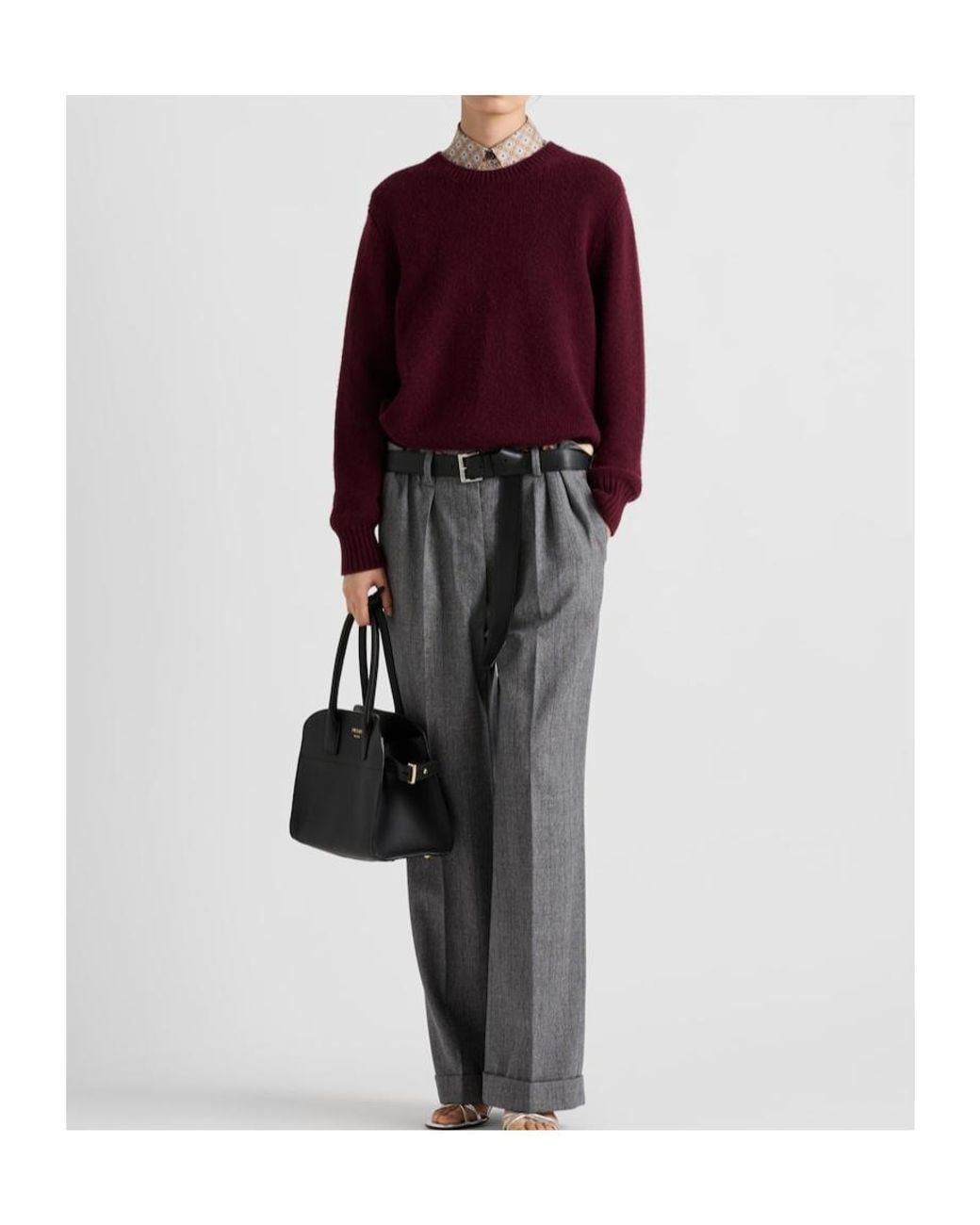 Prada Red Wool And Cashmere Crew-Neck Sweater