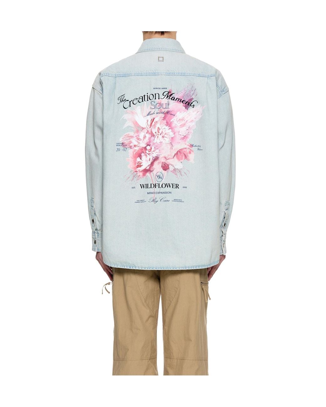 Wooyoungmi Blue Wildflower Denim Shirt for men