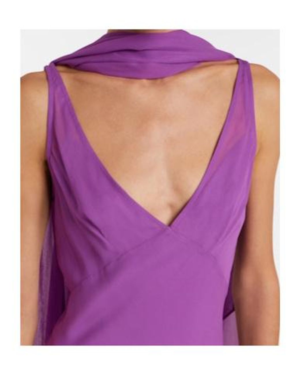 De La Vali Purple Mystica Asymmetric Georgette Midi Dress