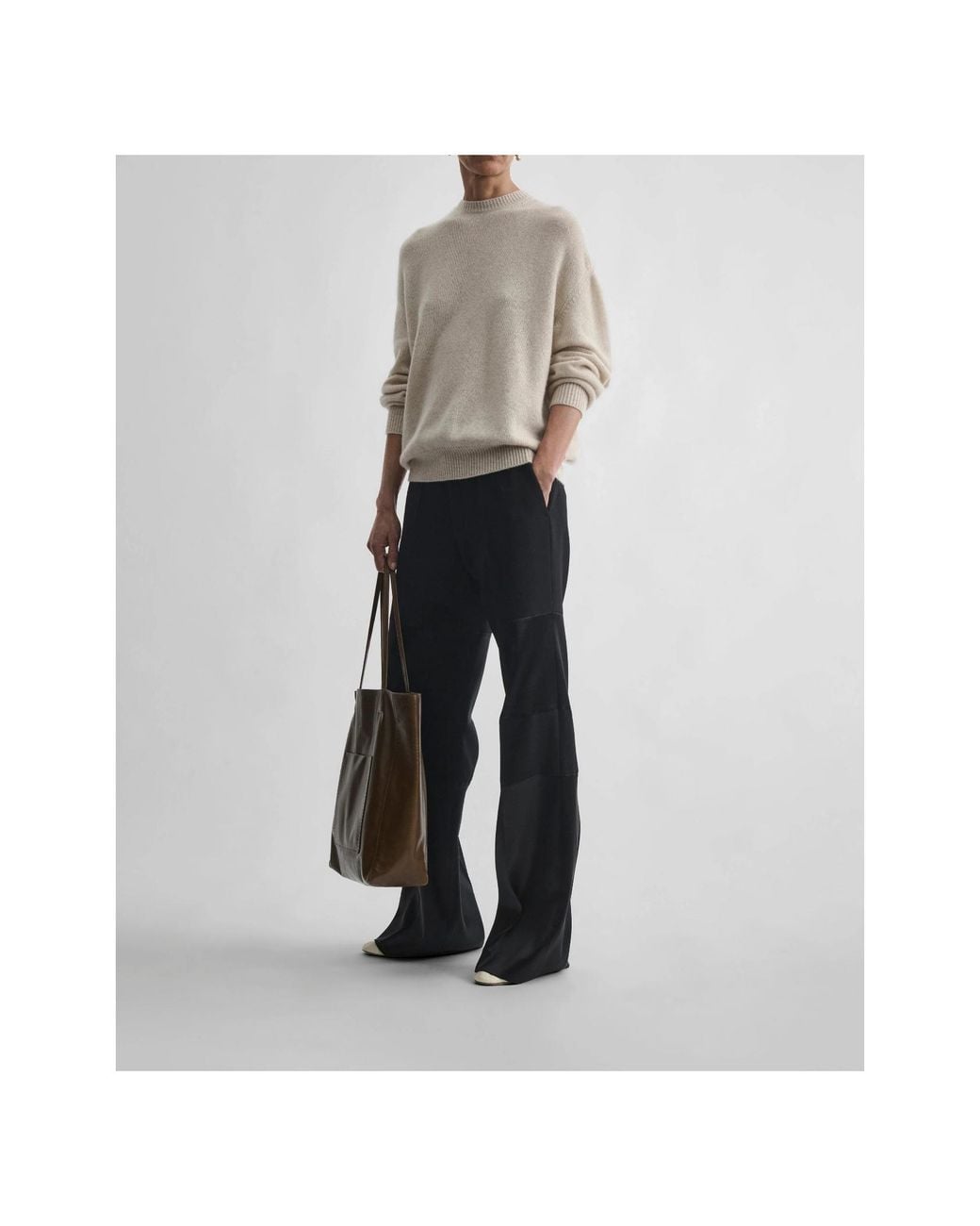 Phoebe Philo White Cashmere Crew-Neck Sweater