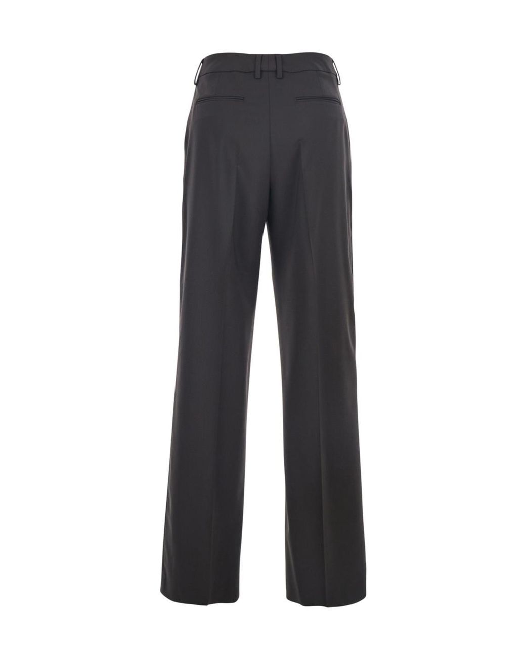 Pt Pantaloni Gray Pt Torino High-Waist Wool Pants