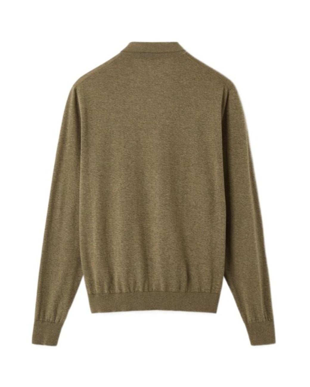 Loro Piana Green Long-Sleeved Polo Shirt for men