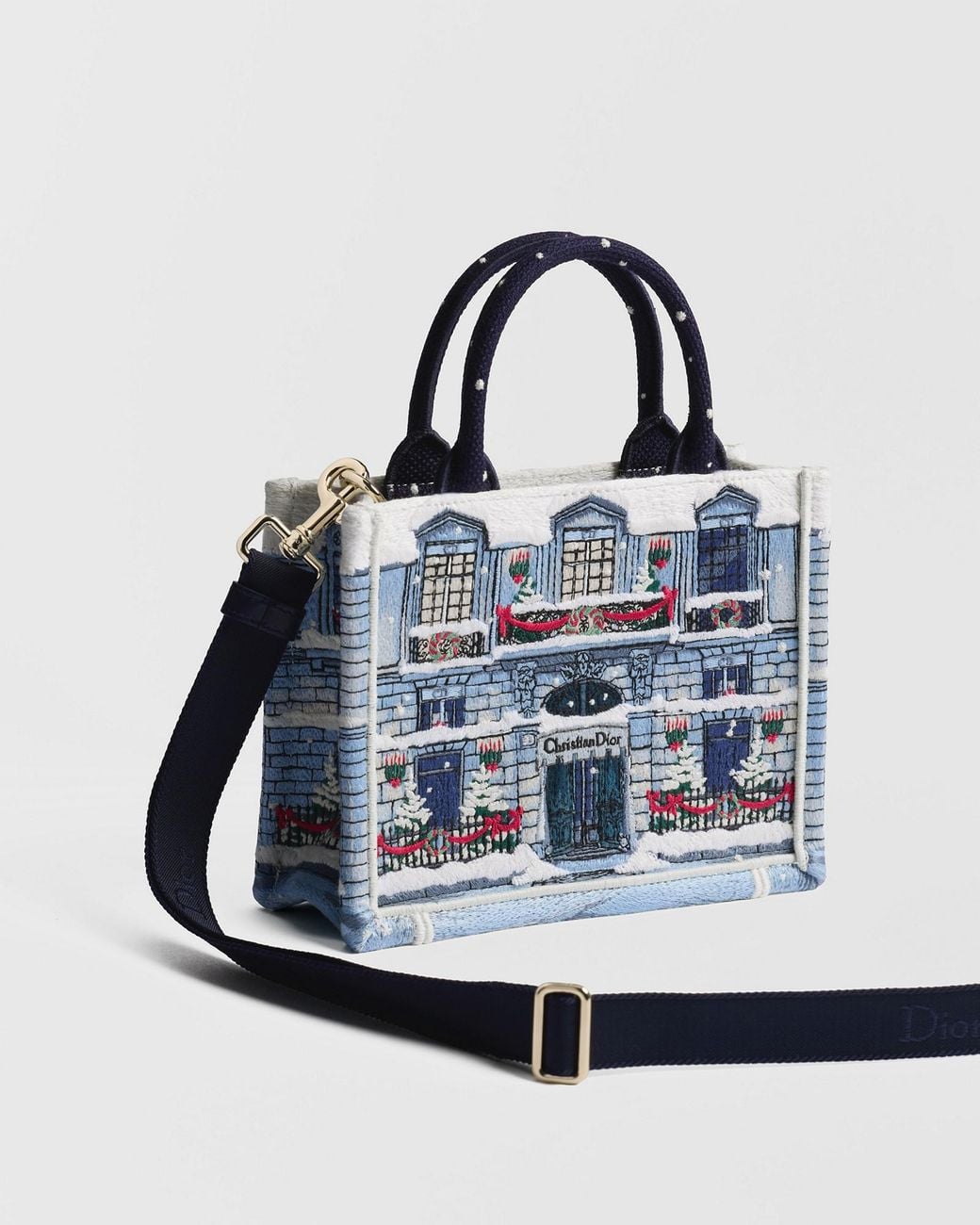Dior Blue Mini Book Tote With Strap