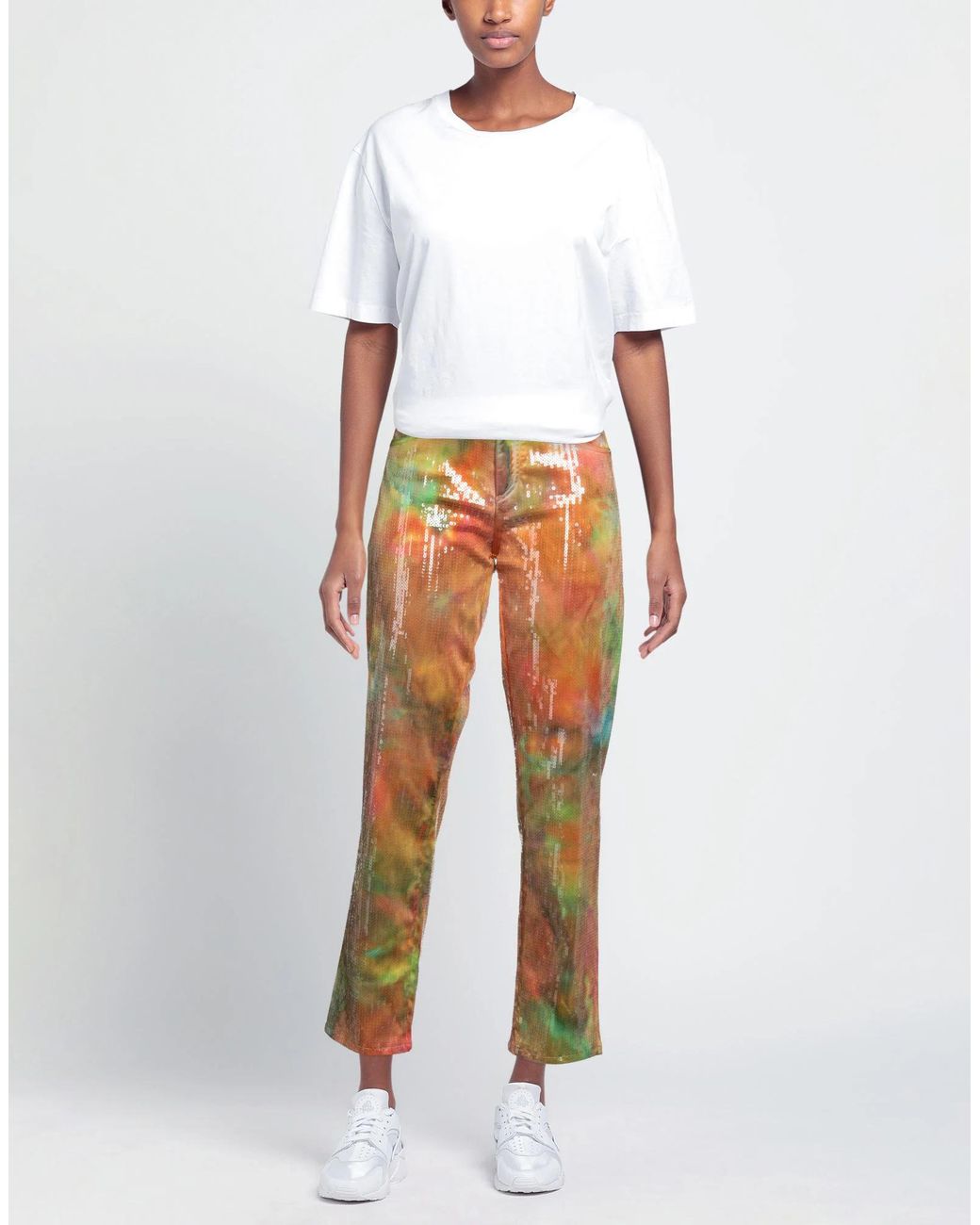 Dolce & Gabbana Orange Color Block Long Pants