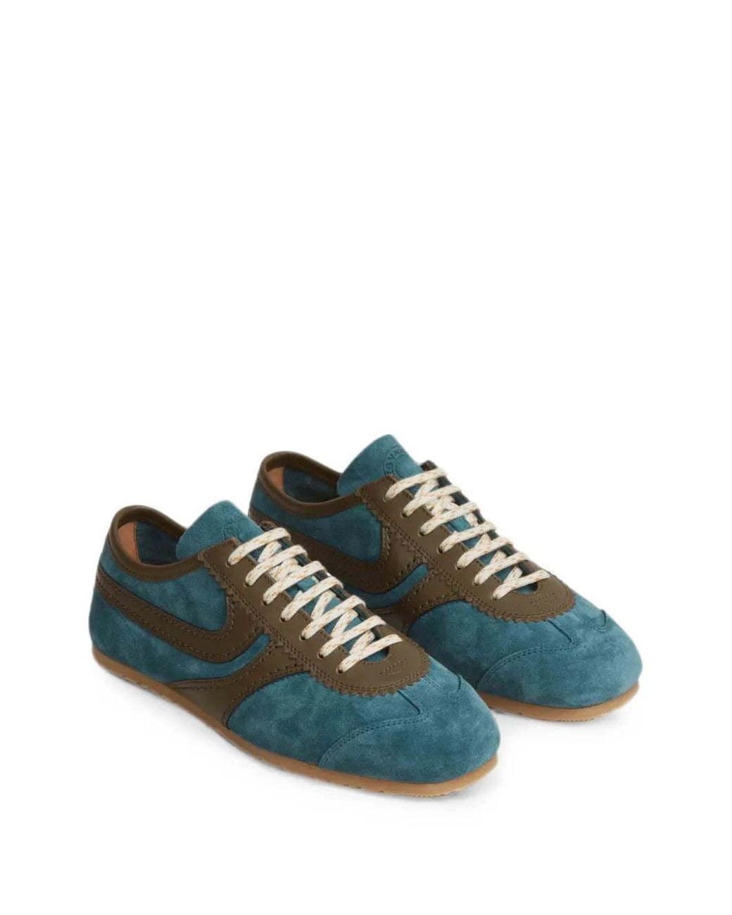 Dries Van Noten Green Suede Sneakers
