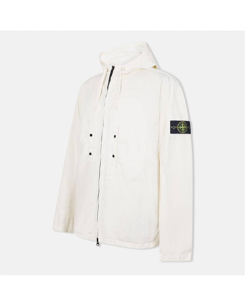 Stone Island White Supima Cotton Twill Jacket for men