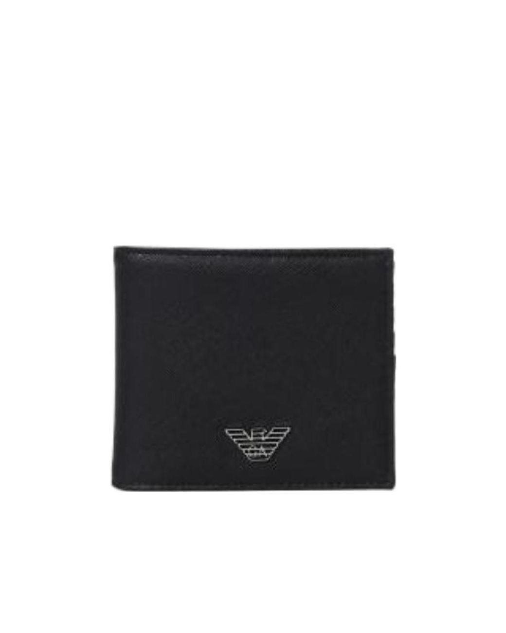 Emporio Armani Black Logo Detailed Bifold Wallet for men