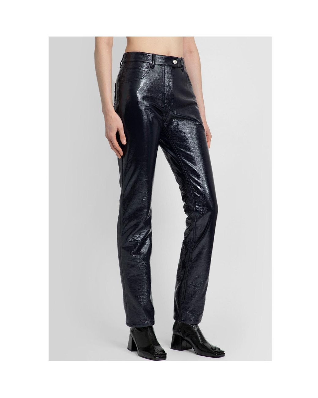 Courreges Blue Courrèges 5 Pockets Vinyl Effect Pants