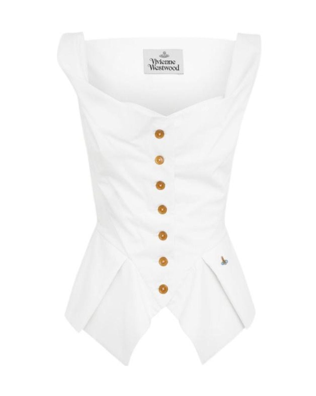 Vivienne Westwood White Square-Neck Button Down Top