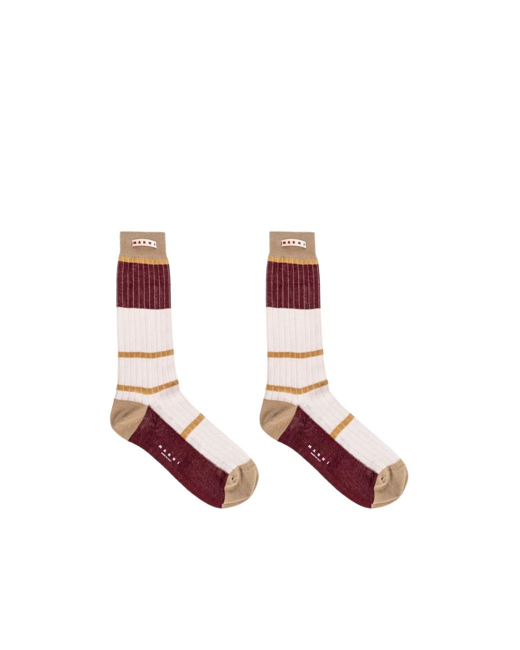 Marni Pink Stripe Pattern Logo Socks