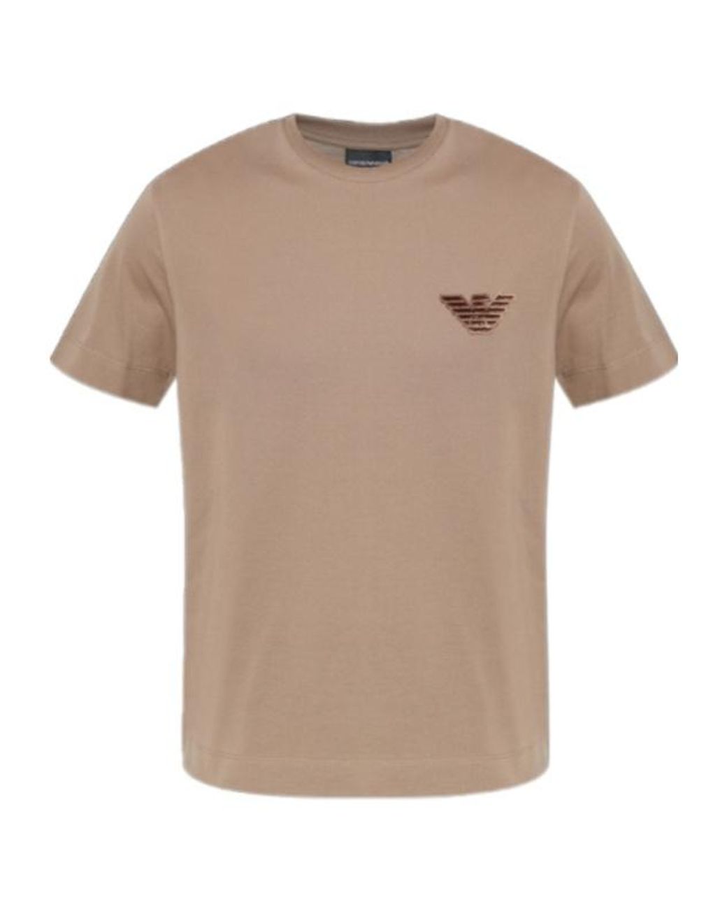 Emporio Armani Natural Short-Sleeved Crewneck T-Shirt for men