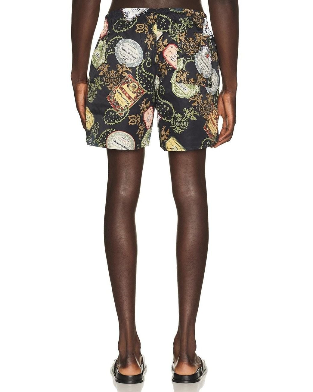 Rhude Green Vin Bandana-Print Swim Shorts for men