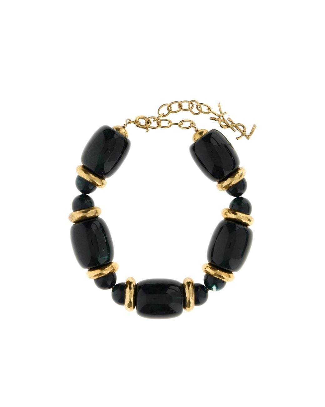 Saint Laurent Blue Logo Plaque Braclet