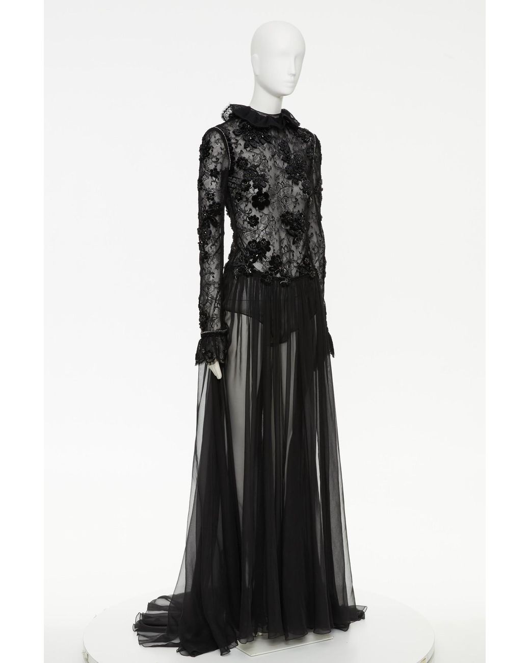 Valentino Black Long-Sleeved Dress