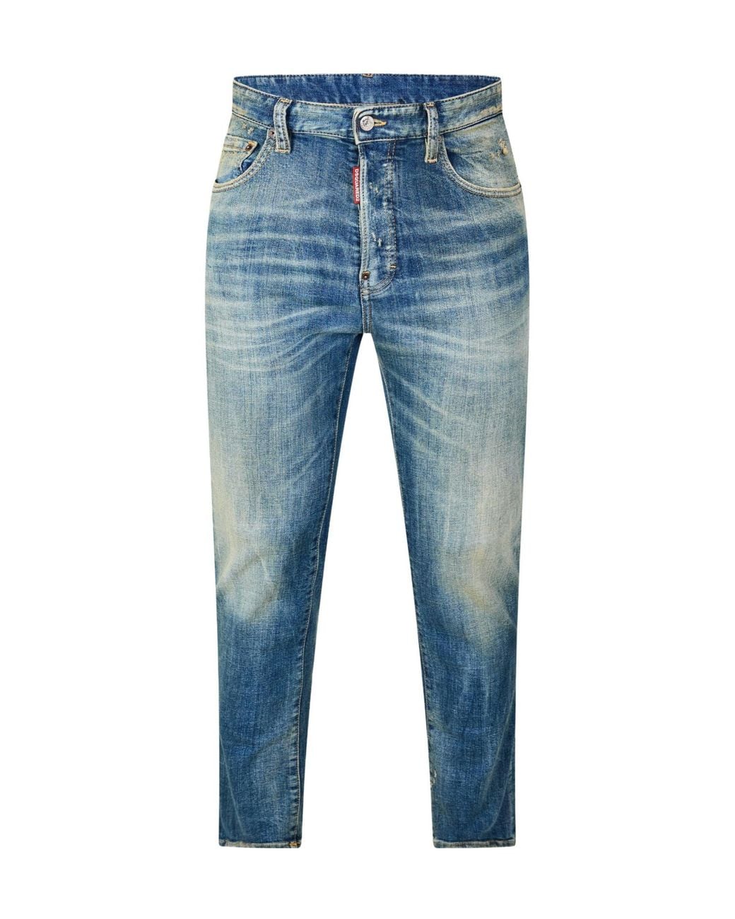DSquared² Blue Vintage Ripplewash Cropped Jeans for men