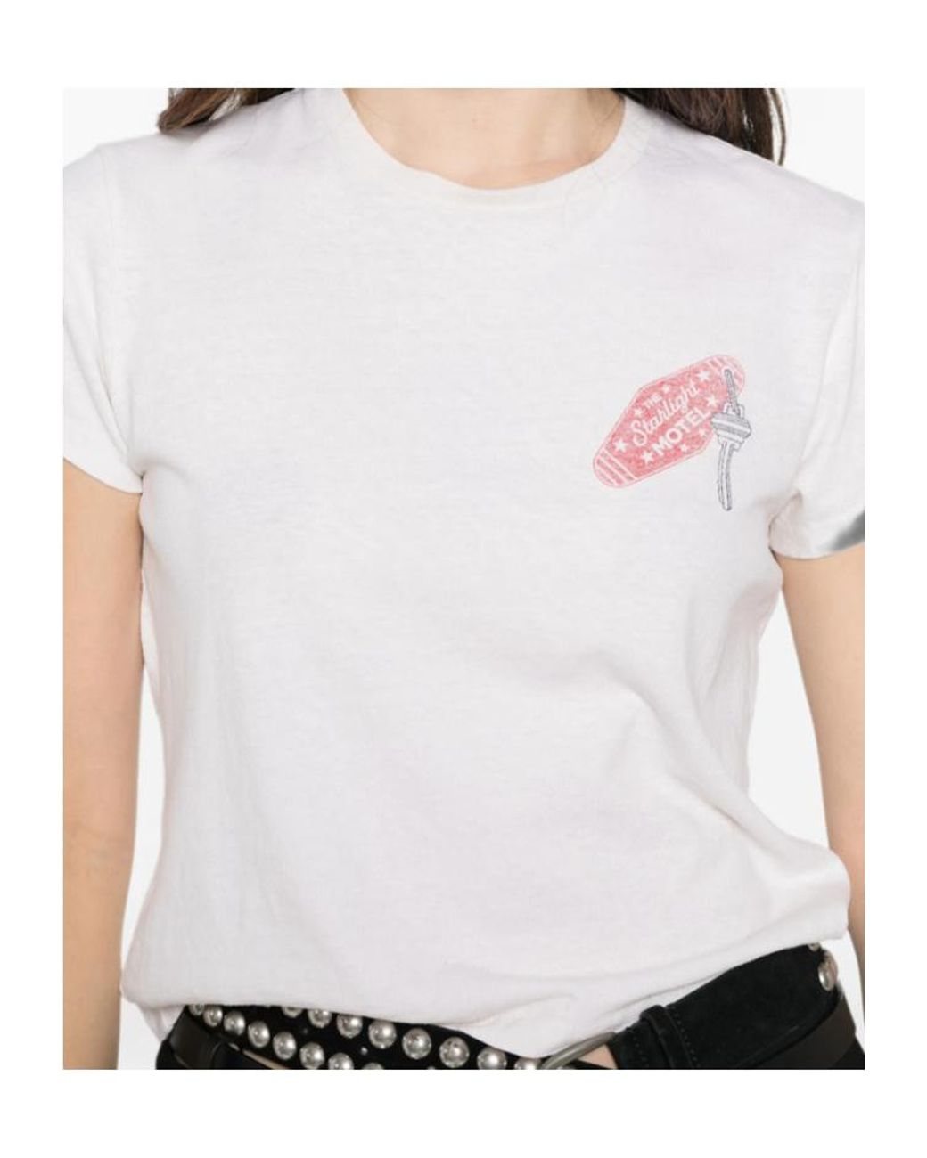Re/done White Crew-Neck T-Shirt