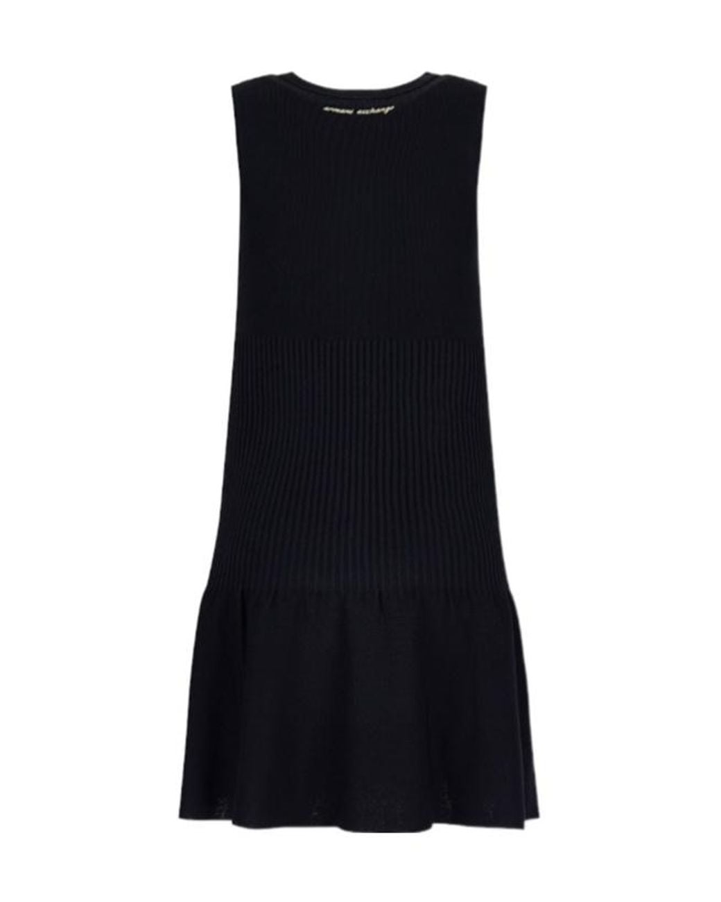 ARMANI EXCHANGE Black Ribbed-Knit Sleeveless Mini Dress