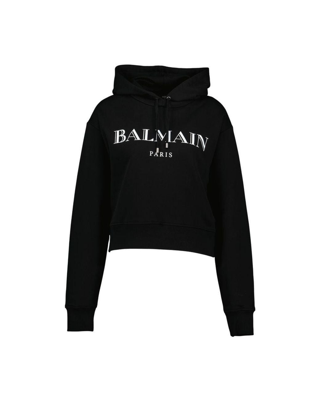 Balmain Black Vintage Print Hoodie