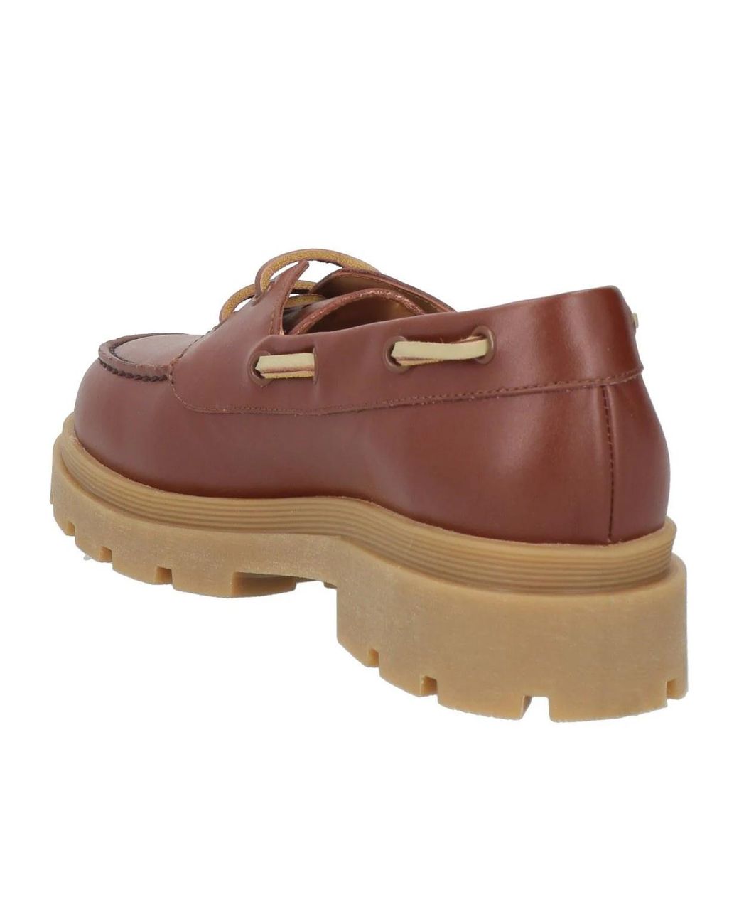 Weekend by Maxmara Brown Minimalist Leather Boat Shoes
