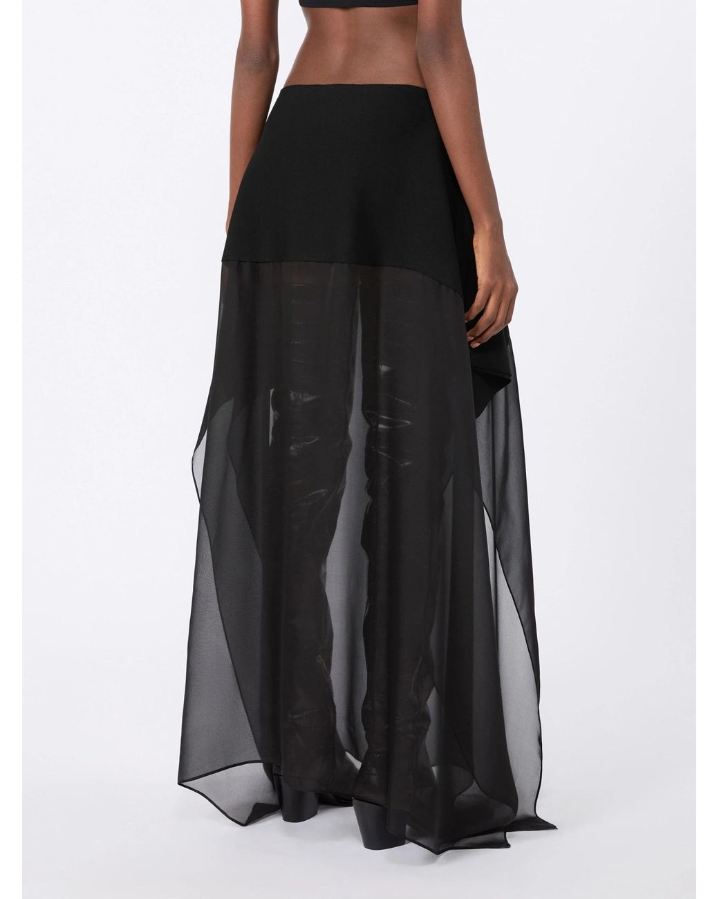 Sportmax Black Asymmetric Midi Skirt