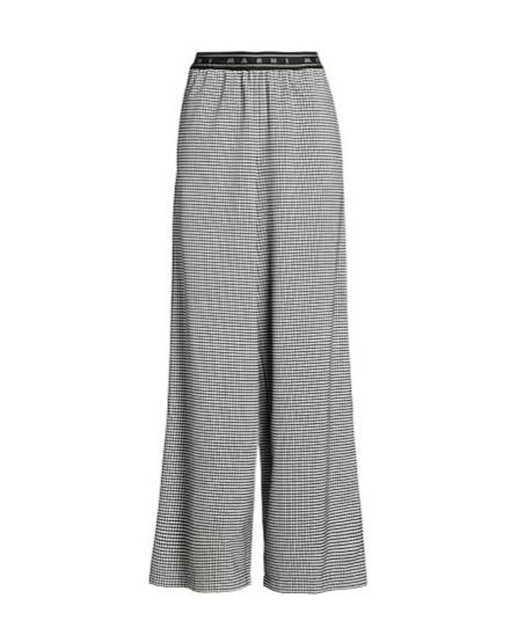 Marni Gray Plaid Loose Wide Leg Pants