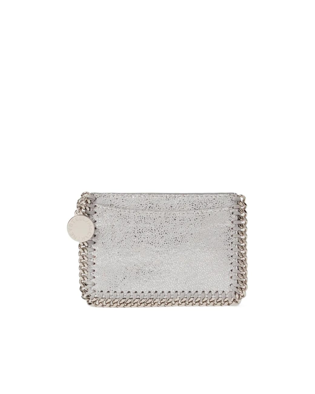 Stella McCartney Gray Falabella Chain-Embellished Card Holder