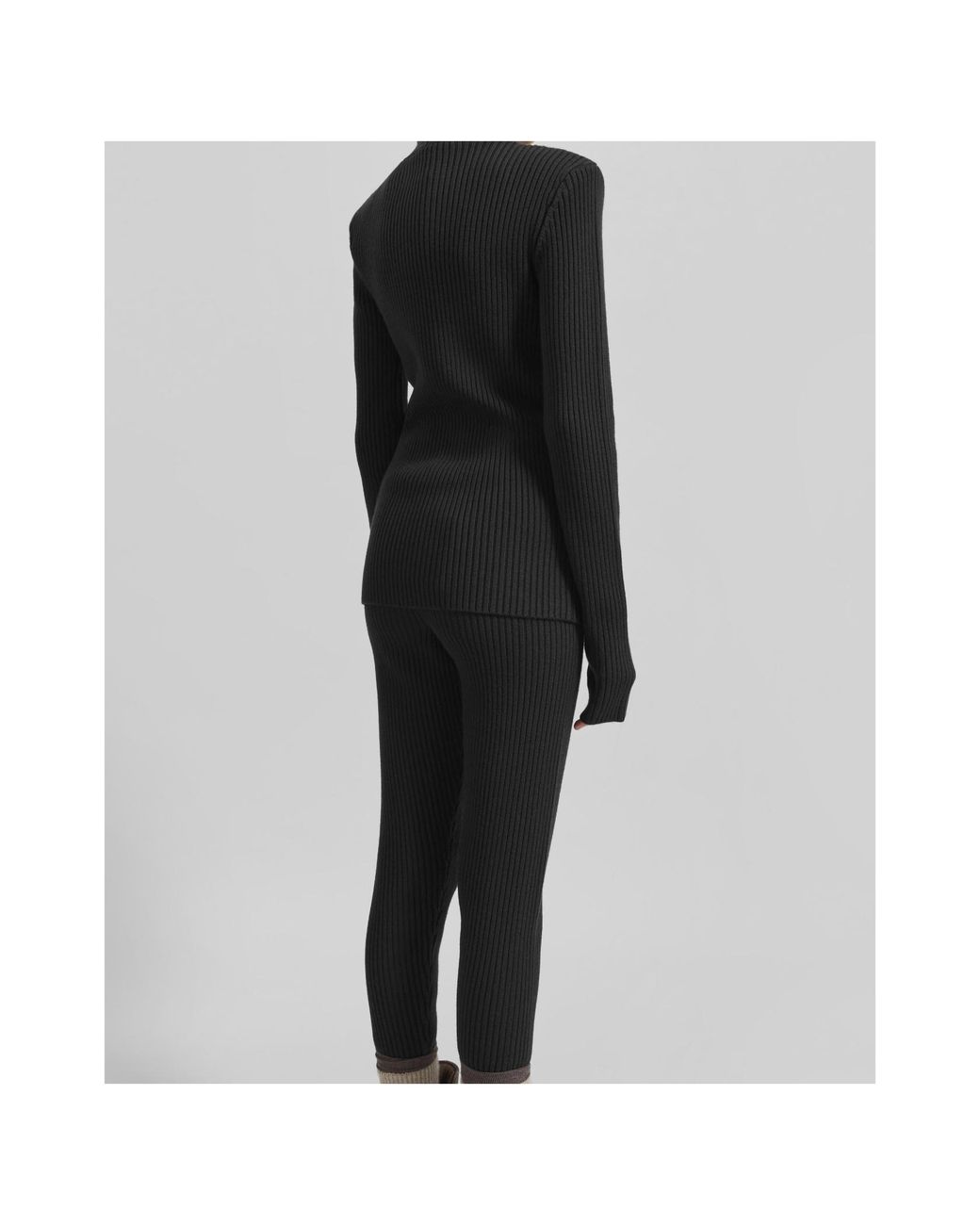 Frankie Shop Black Larice Hooded Knit Top