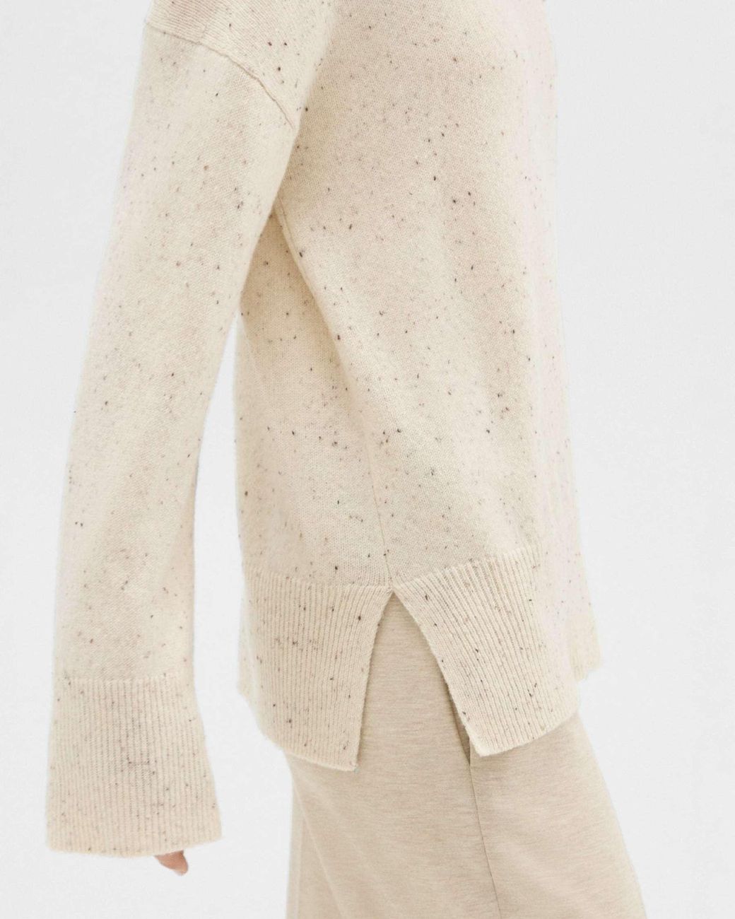 Theory White Karenia Mélange-Effect Jumper