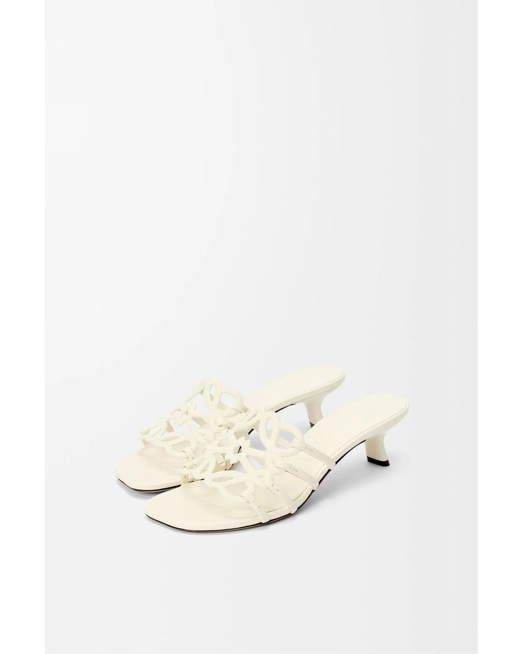 Loewe White Hollow High-Heeled Sandals
