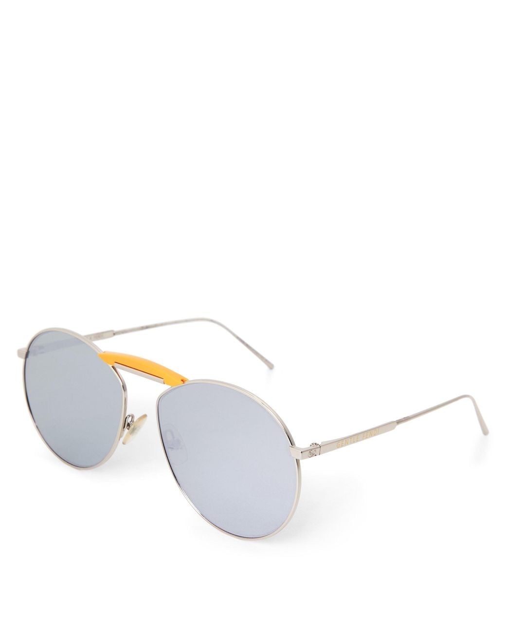 Fendi Metallic Oval Aviator-Style Sunglasses