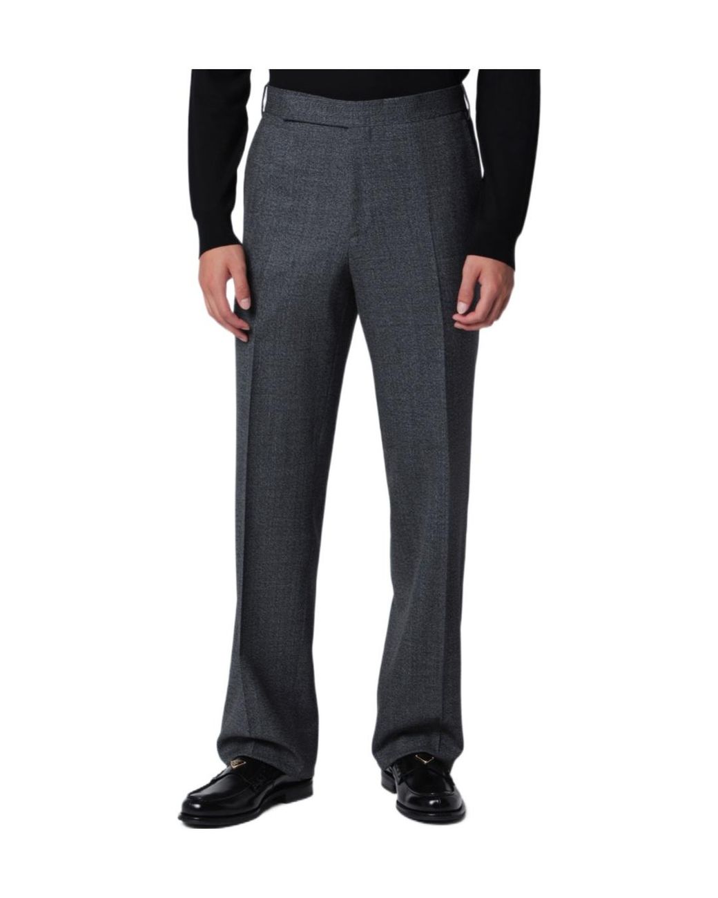 Lardini Black Pleated Straight-Leg Pants for men