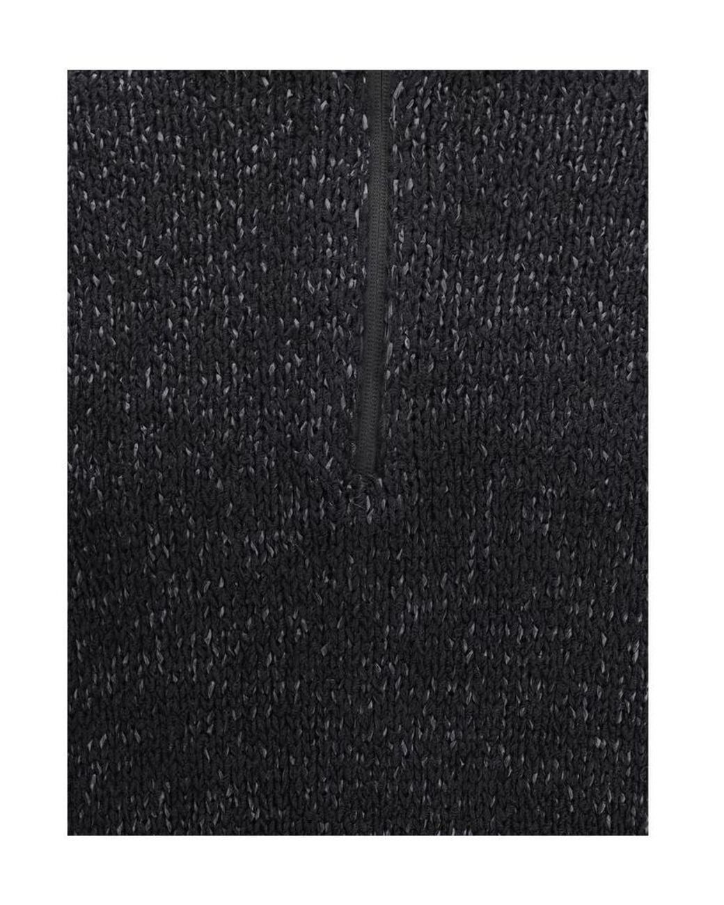 Herno Blue ラミナーメランジハーフジップニットセーター for men