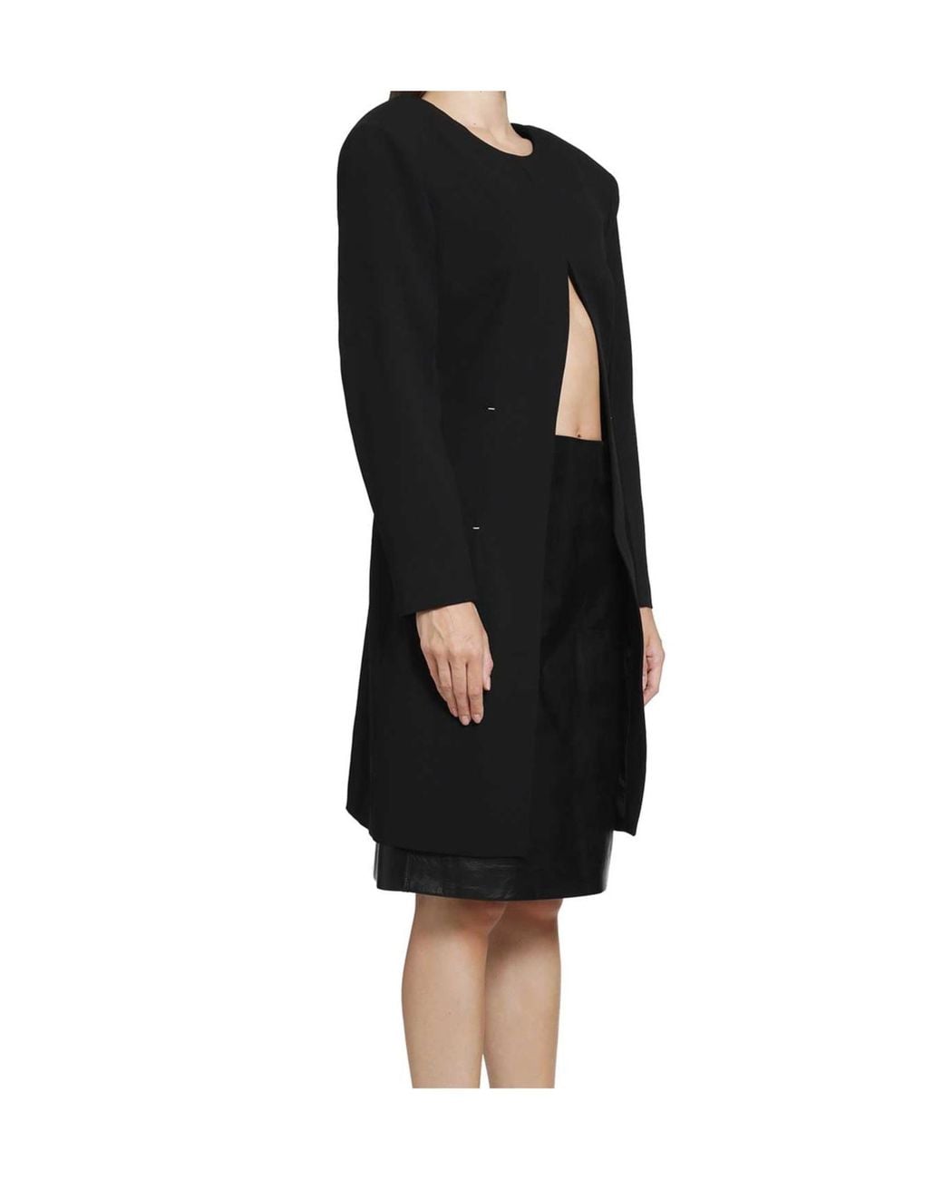 Jil Sander Black Sablé Cut-Out Top