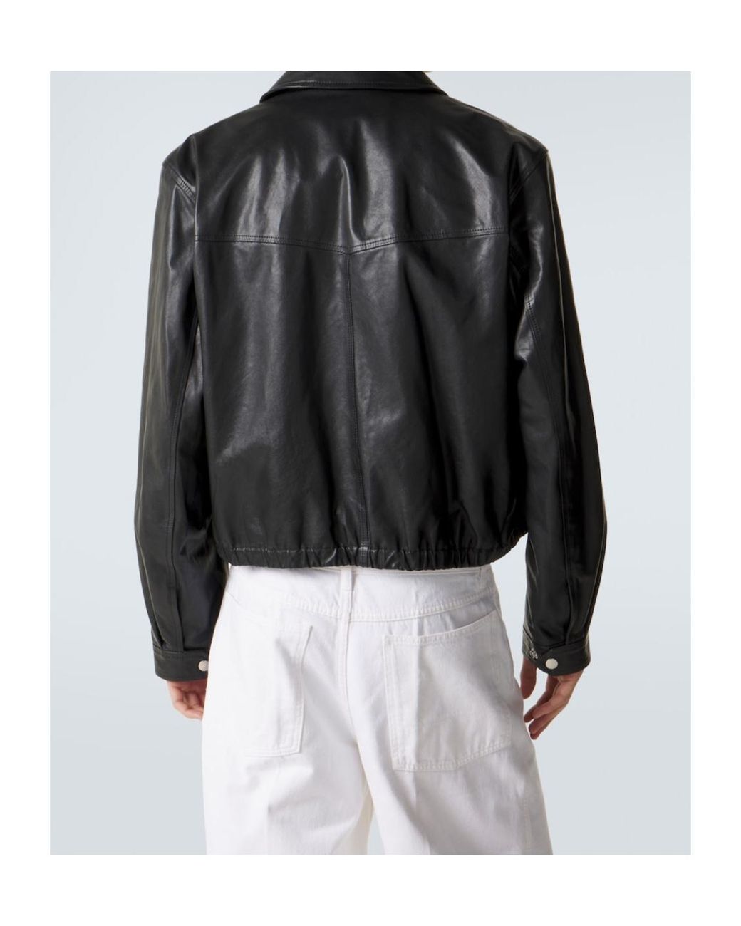Lemaire Black Leather Blouson Jacket for men