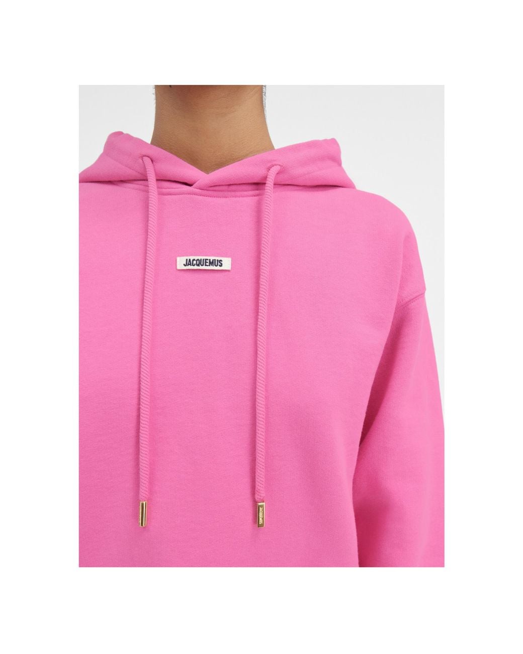 Jacquemus Pink Logo Patch Drawstring Hoodie