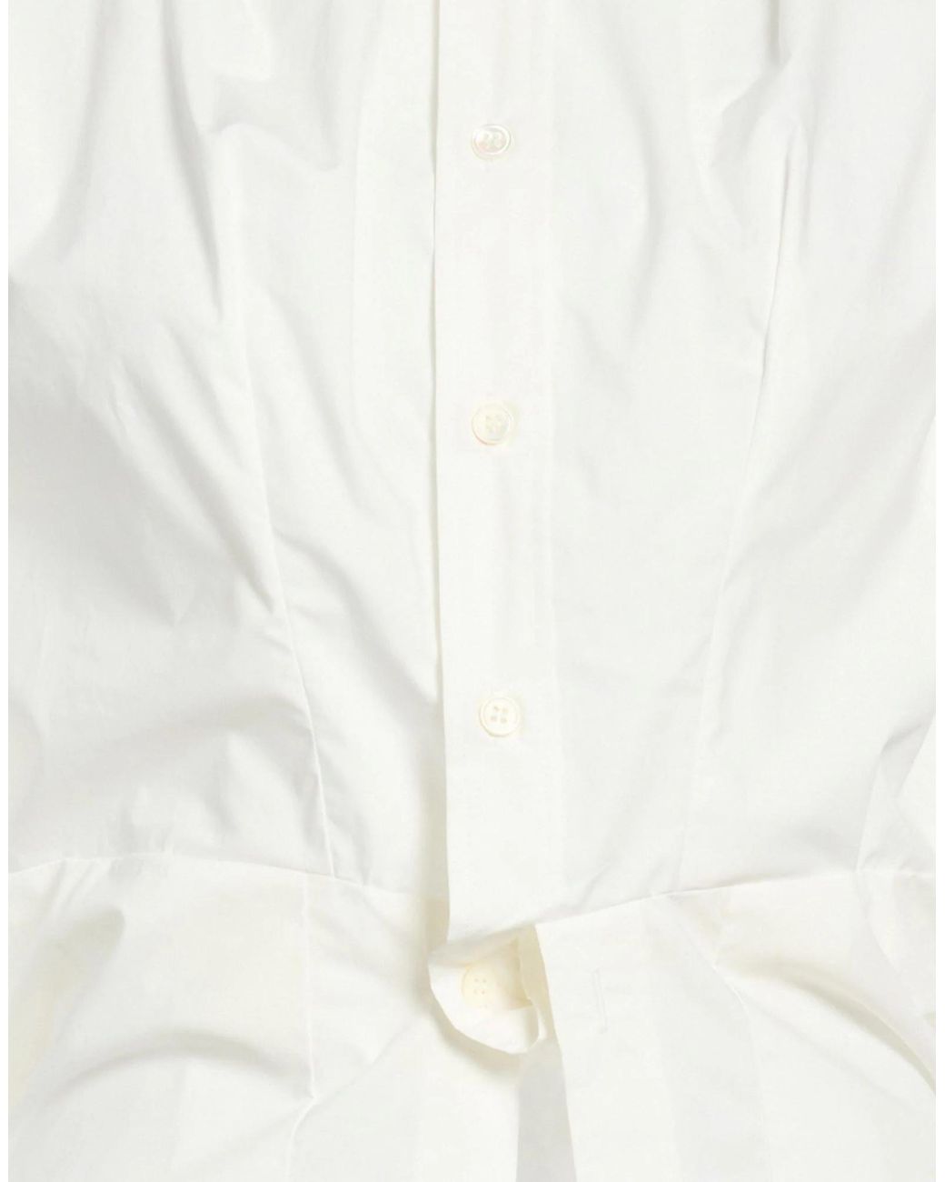 MM6 by Maison Margiela White Solid Colour Shirts