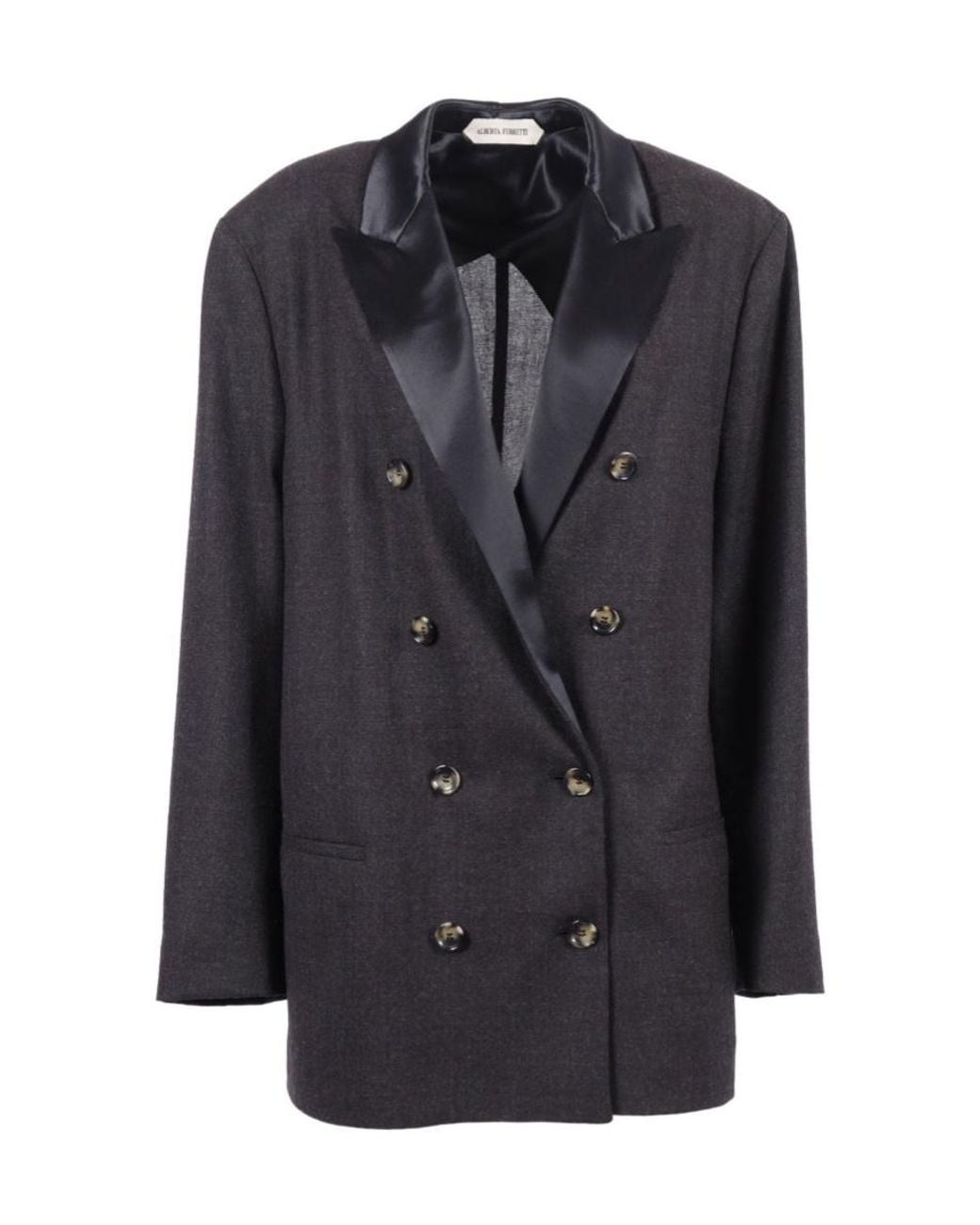 Alberta Ferretti Black Lightweight Double-Breasted Blazer