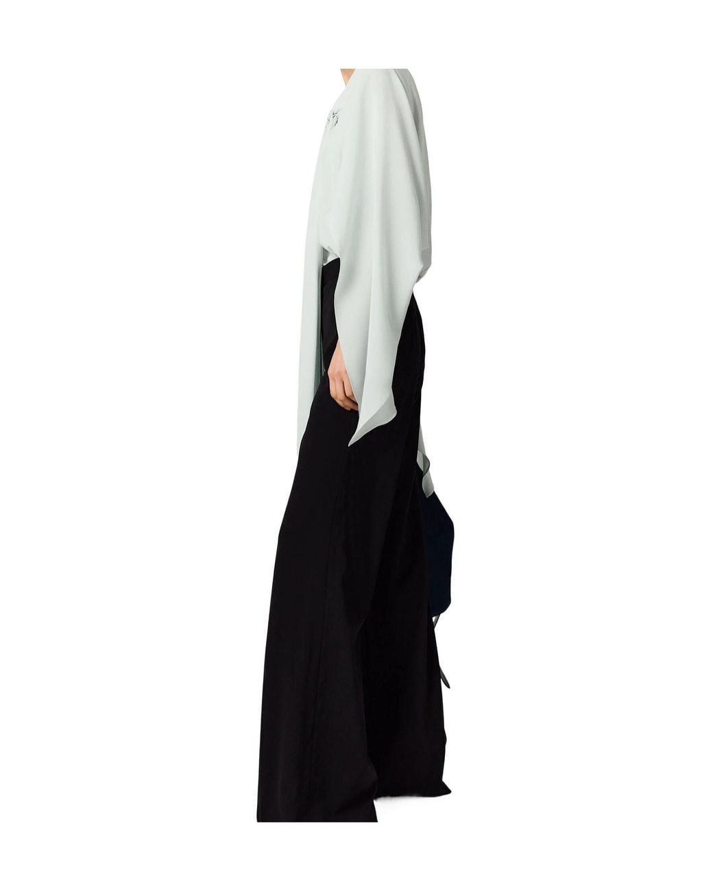 Stella McCartney Blue Cape-Sleeved Draped Blouse
