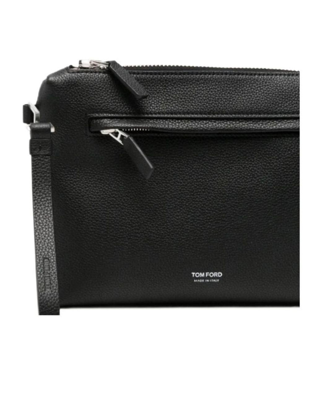 Tom Ford Black Zip-Top Clutch for men