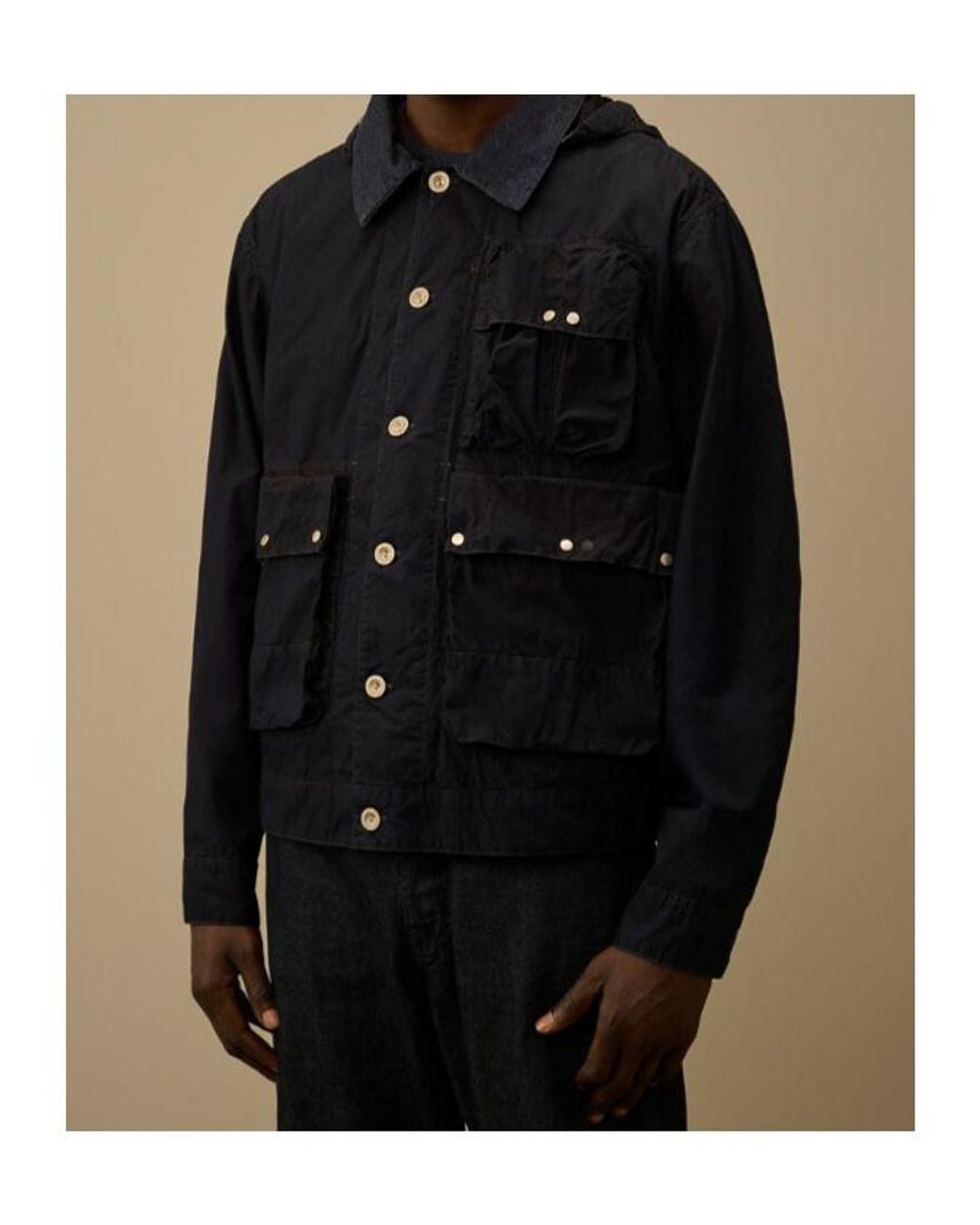 C P Company Black Goggle Hooded Jacket for men