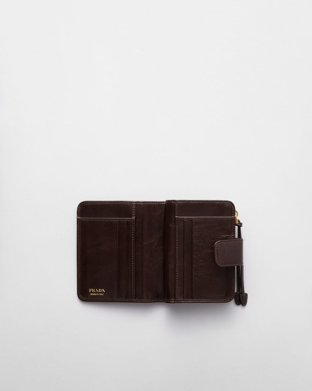 Prada Brown Triangle-Logo Leather Wallet