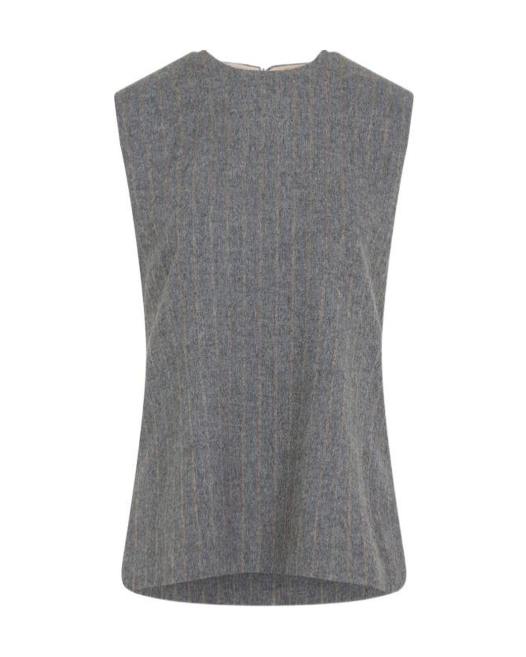 Carven Gray Pinstripe Vest